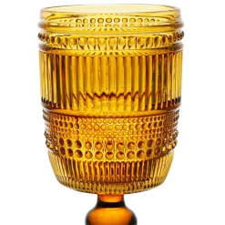 Verre à pied en verre ambre 30cl - strie