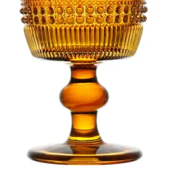 Verre à pied en verre ambre 30cl - strie