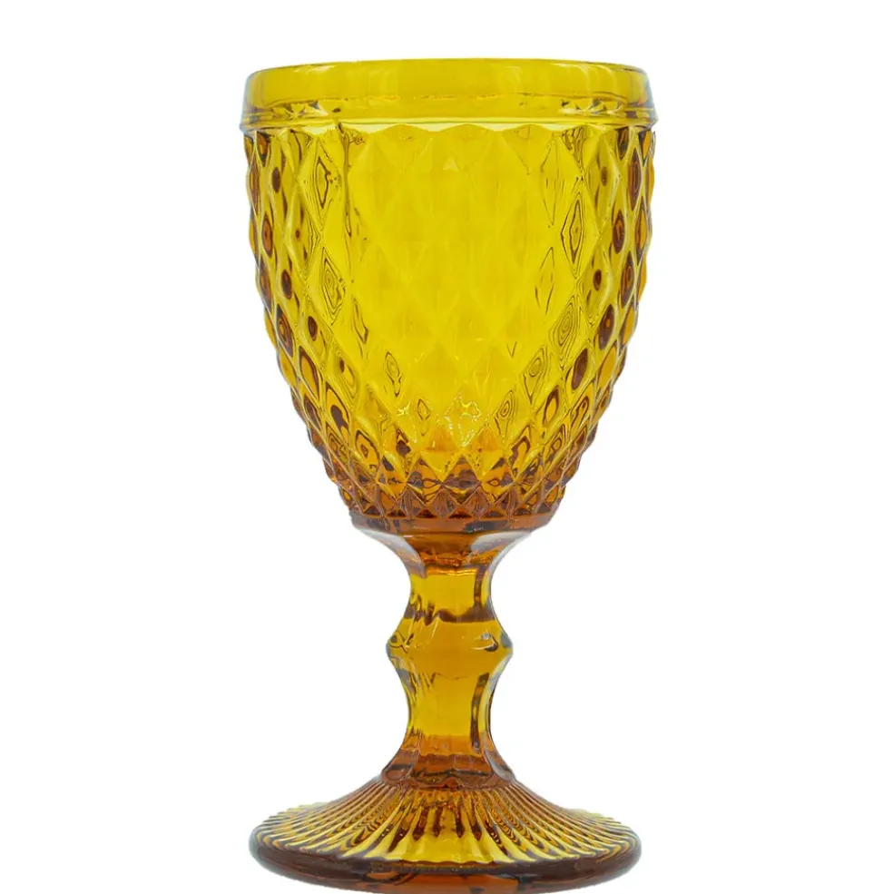 Verre à pied en verre ambré 20cl - Diamond