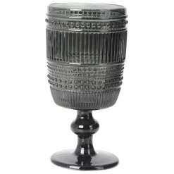 Verre à pied en verre fumé 30cl - strie