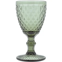 Verre à pied en verre vert 20cl - Diamond