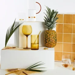 Verre à pied pour vin en verre ambre 60cl - Champart
