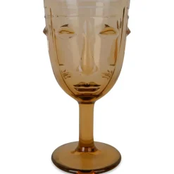 Verre à pied visage ambre