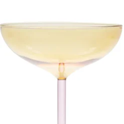 Verre a pied en verre borosilicate jaune clair 25cl - Funny