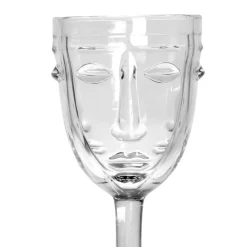 Verre a pied visage transparent - d8xh16.5cm
