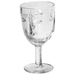 Verre a pied visage transparent - d8xh16.5cm