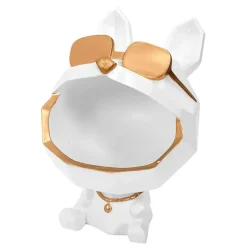 Vide poche chien lunettes blanc