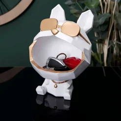 Vide poche chien lunettes blanc