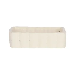 Vide poche rectangle en grès beige 14x9cm - Aurore