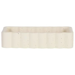 Vide poche rectangle en grès beige 18x10cm - Aurore