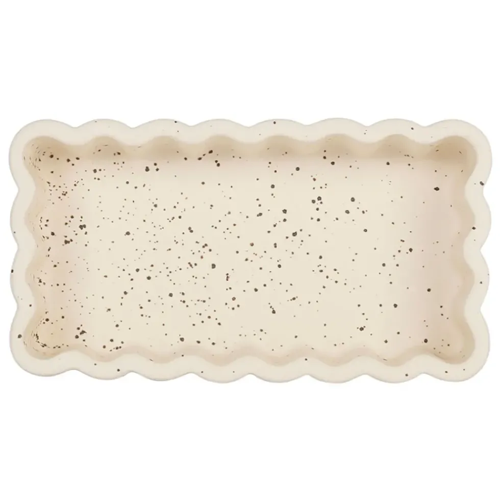Vide poche rectangle en grès beige 18x10cm - Aurore