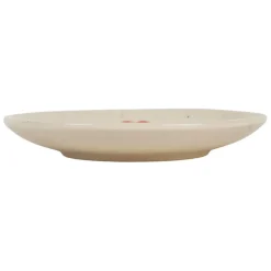 Vide poche rond en grès blanc moucheté d12cm - Famille