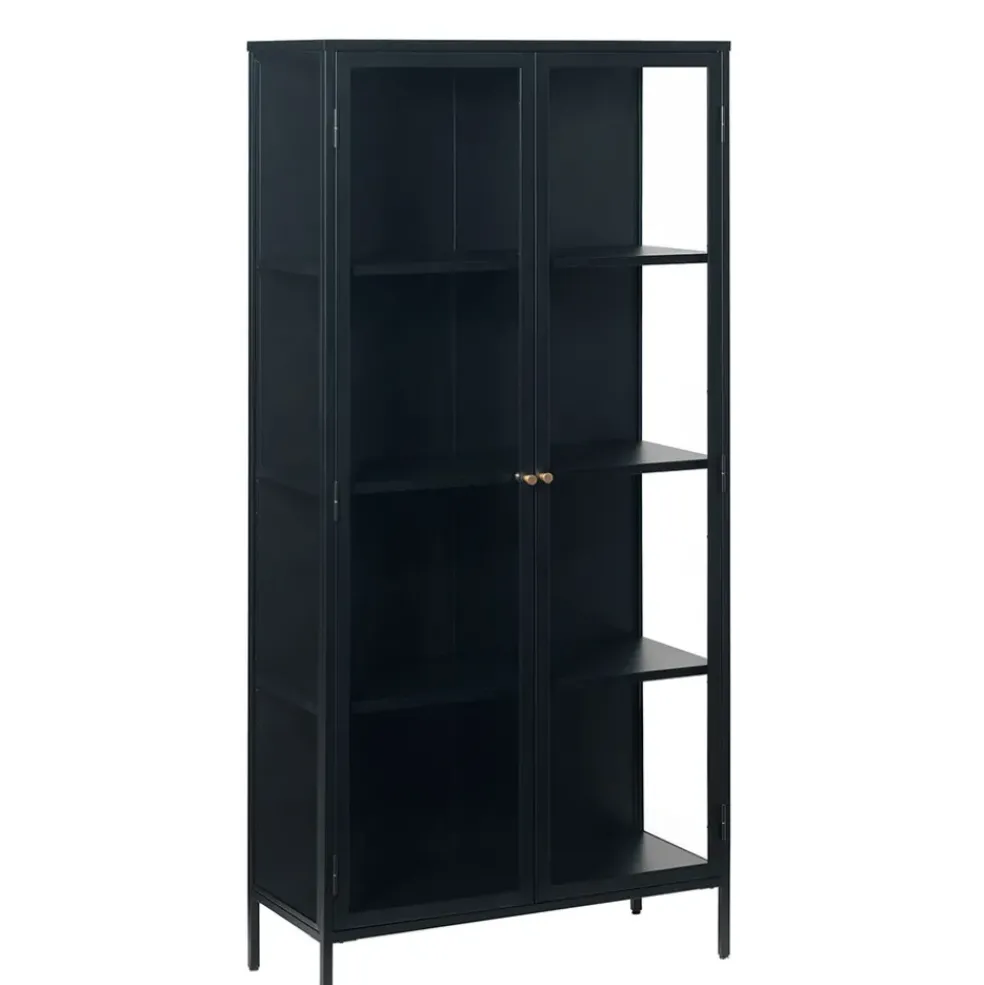 Vitrine en métal 4 étagères h190cm - carmel
