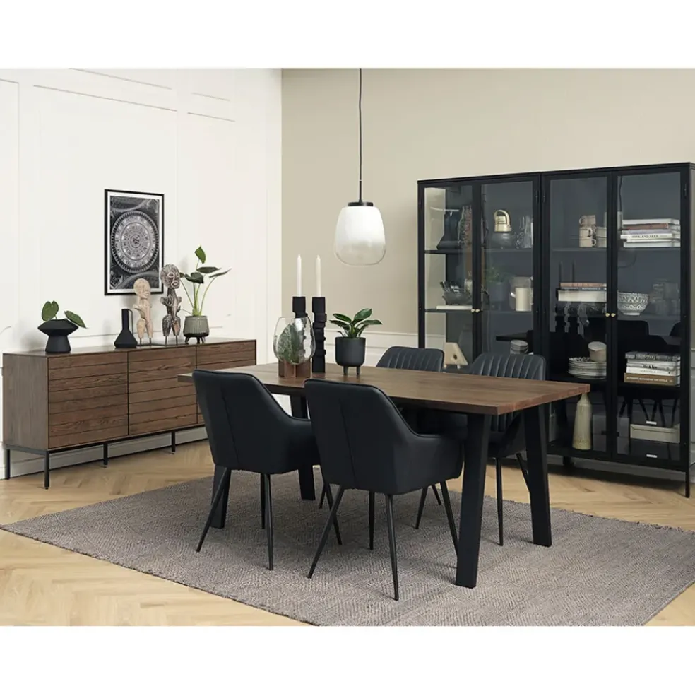 Vitrine en métal 4 étagères h190cm - carmel