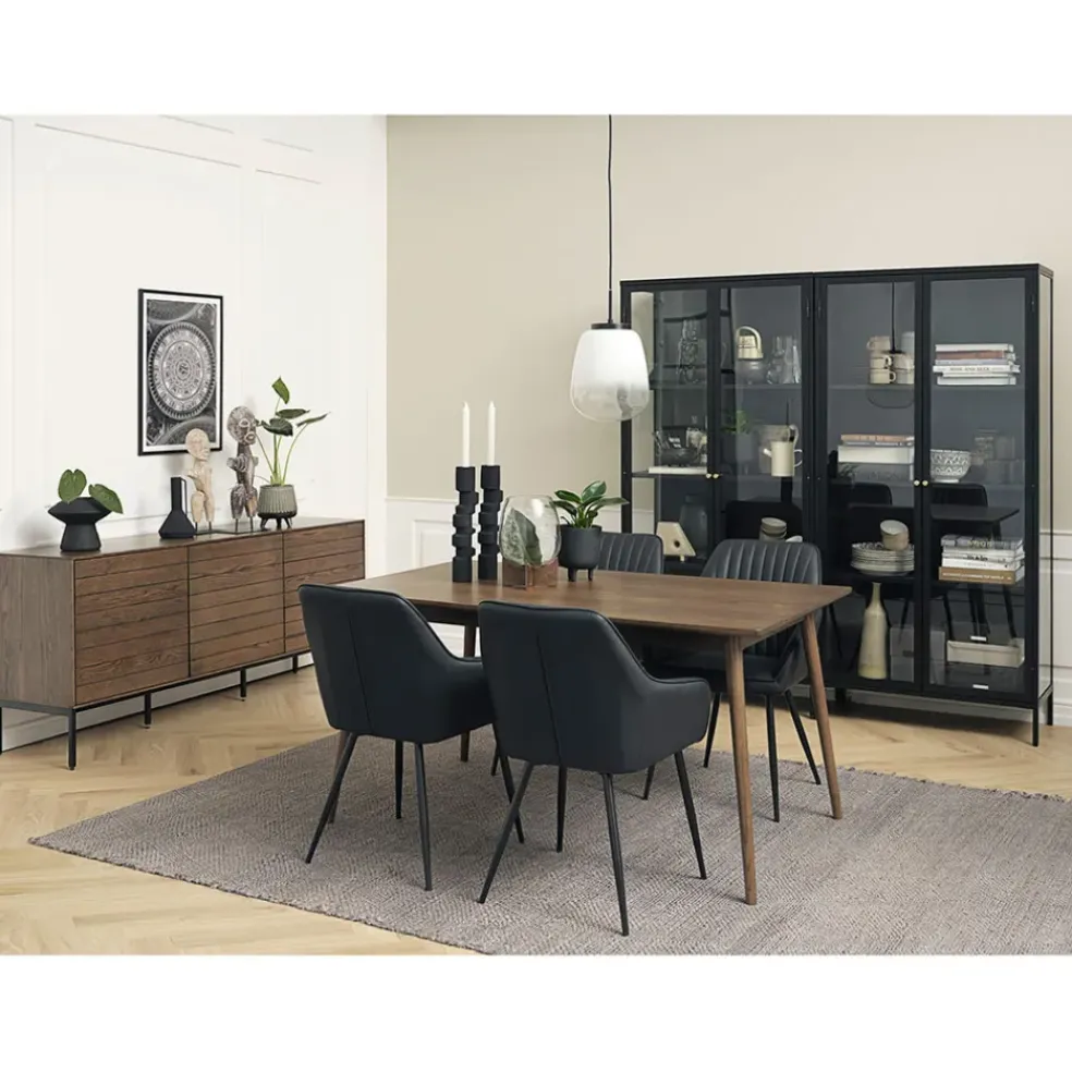 Vitrine en métal 4 étagères h190cm - carmel
