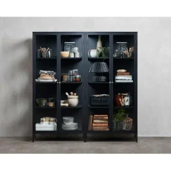 Vitrine en métal 4 étagères h190cm - carmel